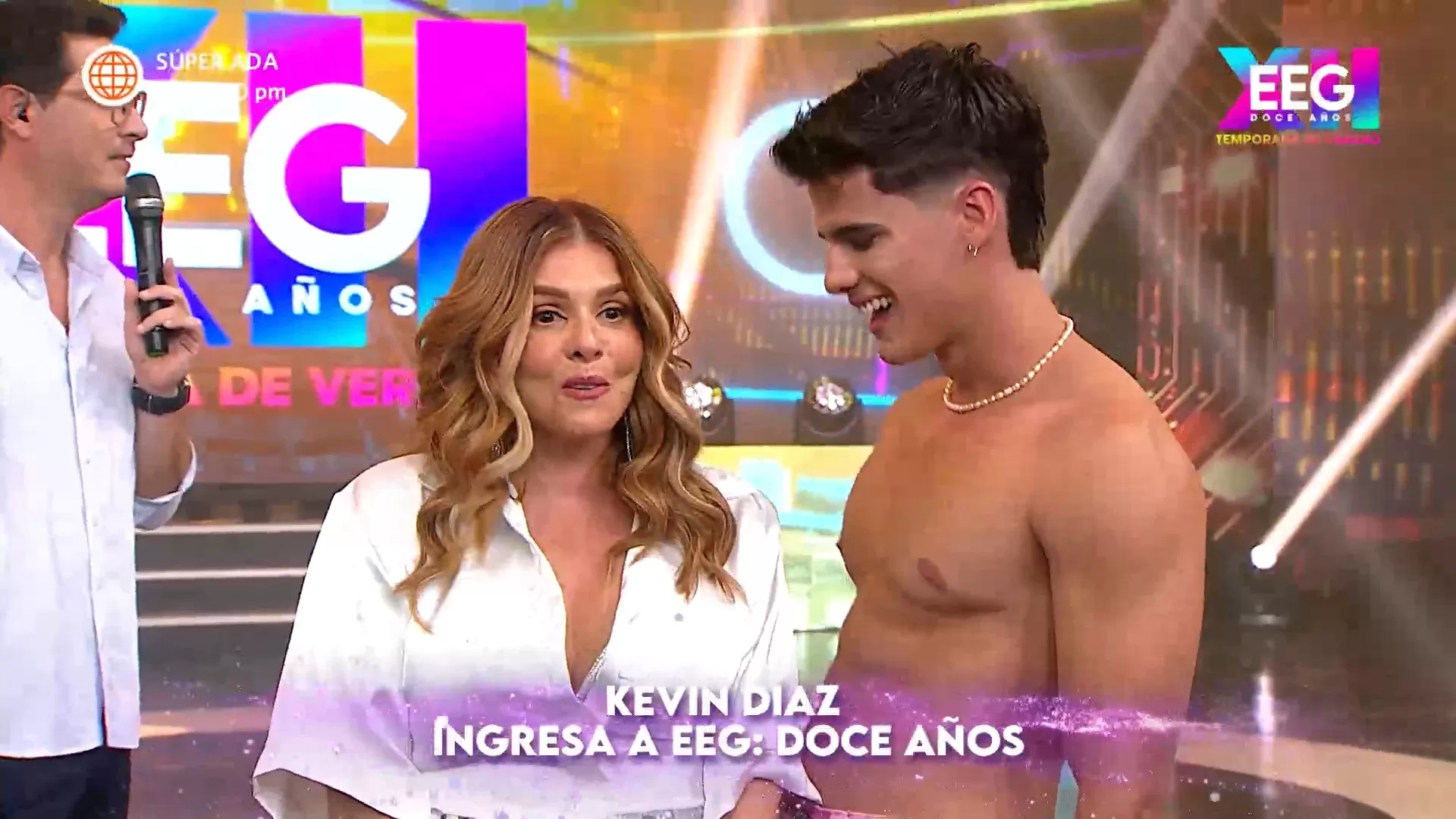 Johanna San Miguel fue sorprendida por sensual baile de Kevin Díaz. Fuente : Instagram