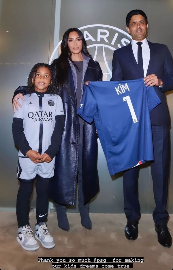 Kim Kardashian llevó a su hijo a París para conocer a Kylian Mbappé