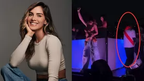 Korina Rivadeneira es choteada por vocalista de Rawayana en show/ Video: Tik Tok: troubleown/ Fotos: IG:@rivadeneirak