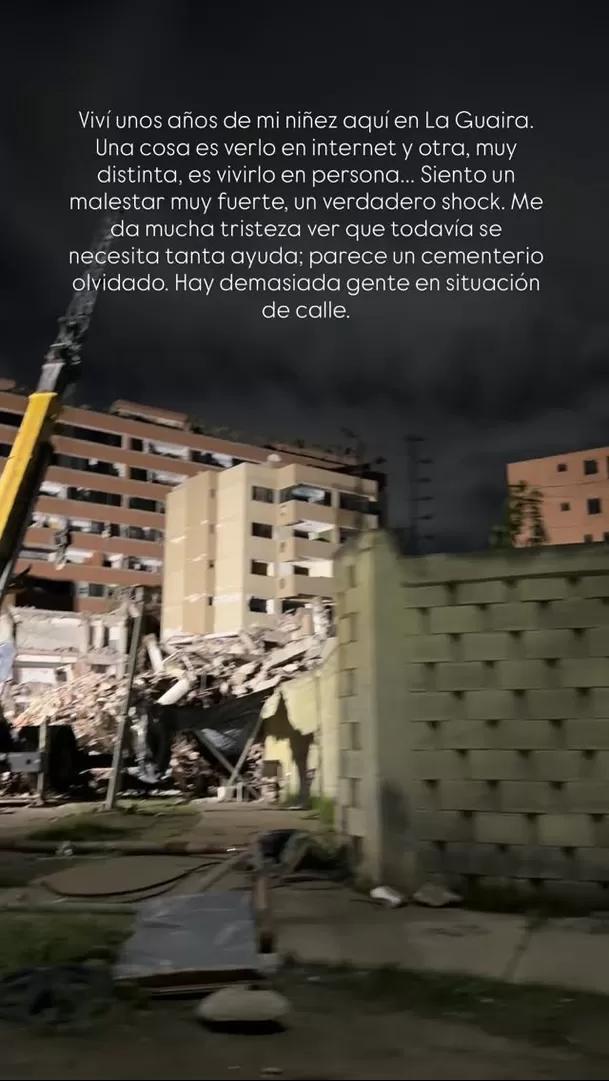 Korina Rivadeneira regresó a su natal Venezuela y quedó conmocionada al ver los daños que dejaron los terremotos en La Guaira. Foto: IG @rivadeneirak Korina Rivadeneira regresó a su natal Venezuela y quedó conmocionada al ver los daños que dejaron los terremotos en La Guaira. Foto: IG @rivadeneirak