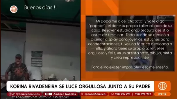 Korina Rivadeneira reveló a lo que se dedica su padre en Venezuela / Instagram