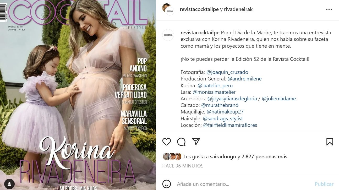 Korina Rivadeneira y su hija Lara protagonizan tierna portada de conocida revista