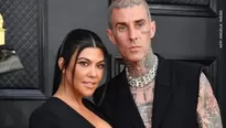 Kourtney Kardashian y Travis Barker mostaron la primera foto de su bebé. Fuente: AFP