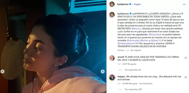Jenner desmintió que ella participara en “3 Strikes”/ Captura Instagram