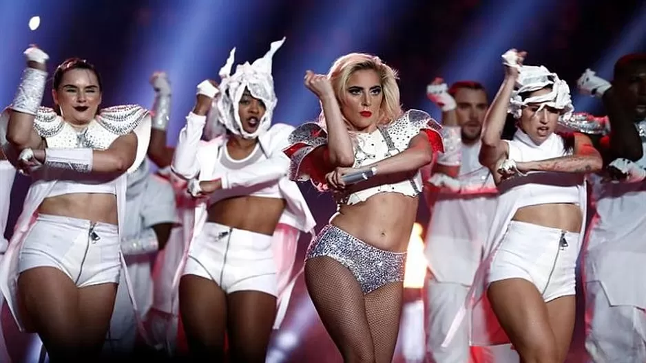 Lady Gaga en el Super Bowl. Foto: EFE