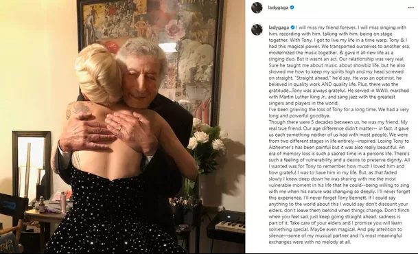 Lady Gaga y su carta de despedida a Tony Bennett / Fuente: Instagram