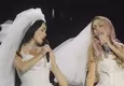 Lali y Tini aparecen vestidas de novias en River y desatan locura