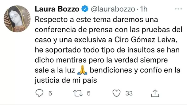 Fuente: Twitter Laura Bozzo