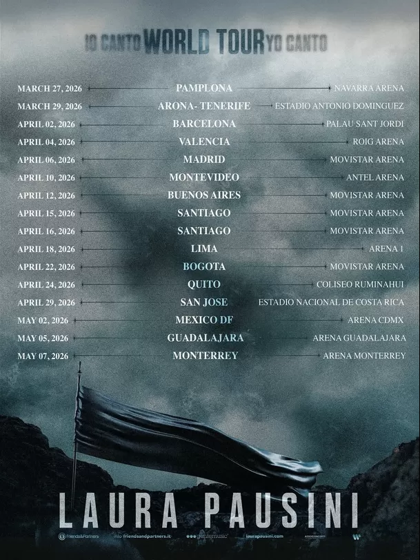 La gira de Laura Pausini, que iniciará en marzo de 2026 en España, incluirá más de 45 ciudades de Europa, América Latina y Estados Unidos / Instagram