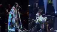 Laura Pausini sufrió fuerte caída en plano escenario