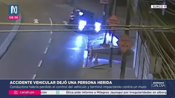 Así captaron las cámaras el accidente de Laura Spoya esta madrugada/ Canal N