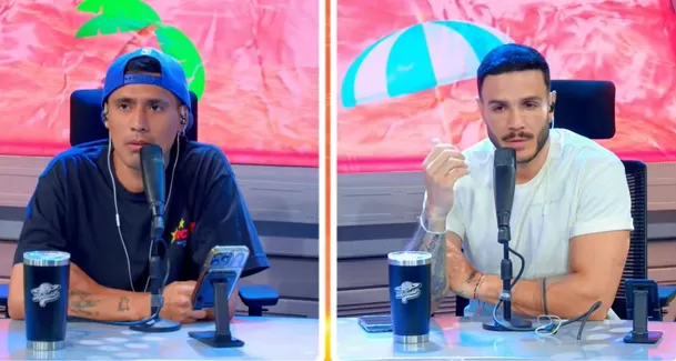 Mario Irivarren y Gerardo Pe aparecieron brevemente en el podcast 'La Manada' para dar mensaje sobre accidente de su compañera. Foto: Satélite +