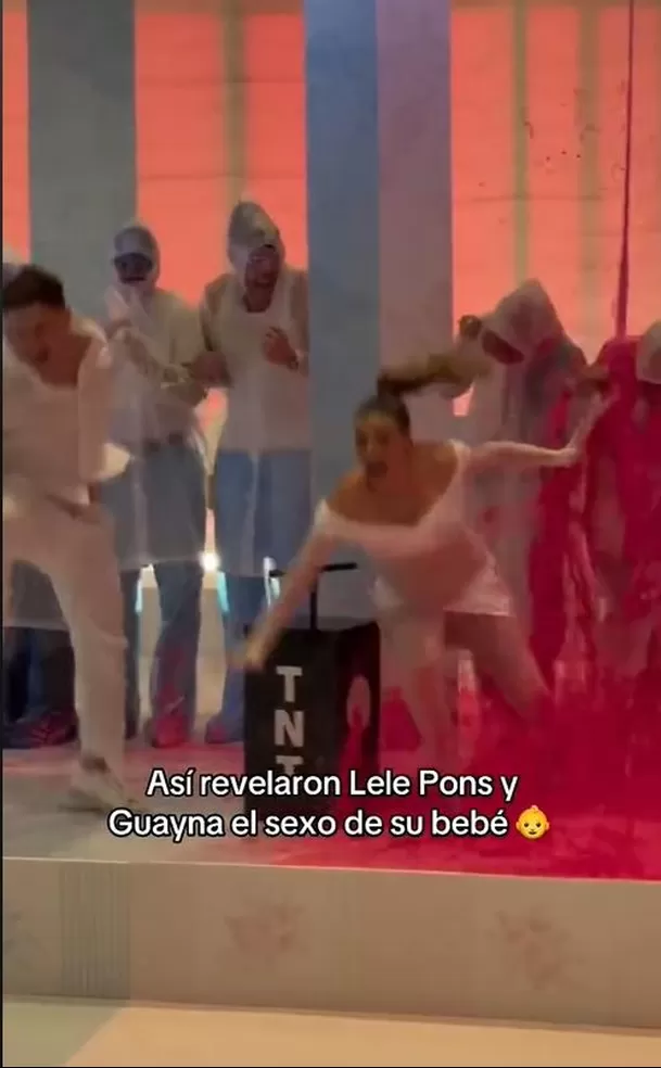 Lele Pons sufrió fuerte caída en revelación de sexo de su bebé con Guaynaa. Fuente: TikTok