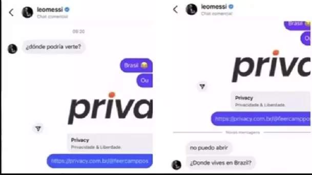 Estos son los presuntos chats que según Fernanda Campos demostrarían la supuesta infidelidad de Lionel Messi a Antonella Roccuzzo/ Foto: Instagram Estos son los presuntos chats que según Fernanda Campos demostrarían la supuesta infidelidad de Lionel Messi a Antonella Roccuzzo/ Foto: Instagram