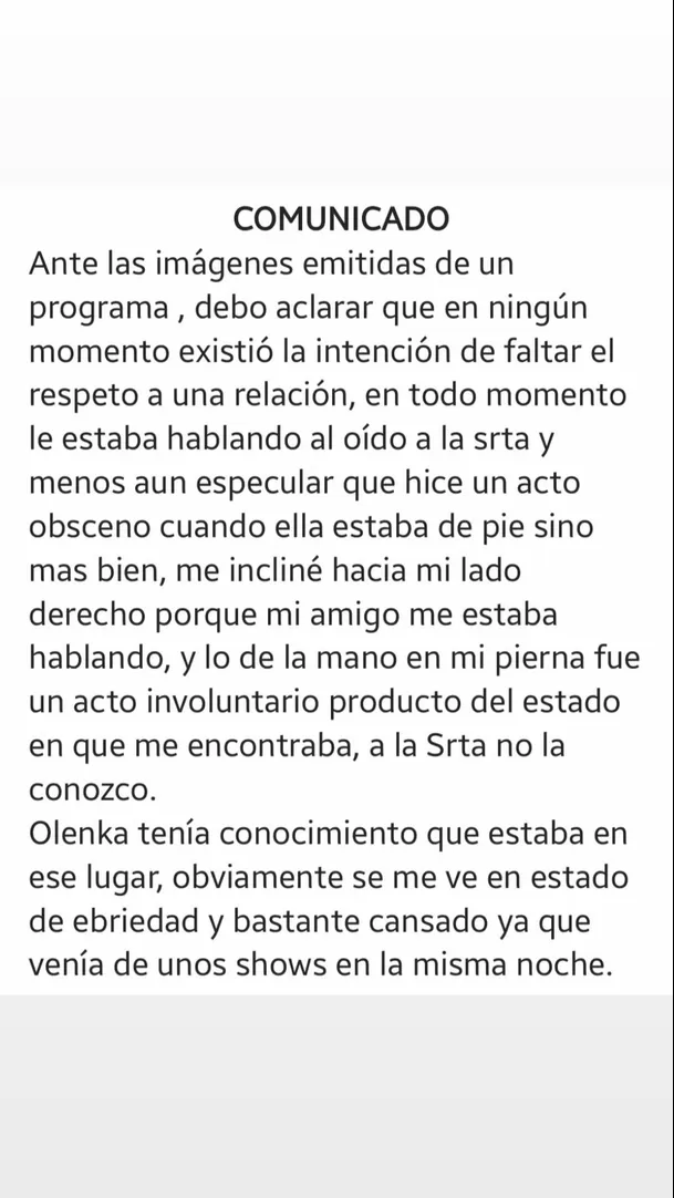 Leonard León responde tras ampay/ Foto: Instagram Leonard León responde tras ampay/ Foto: Instagram