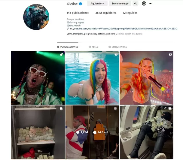 Tekashi borró las fotos que tenía con Yailin en Instagram/ Foto: Instagram