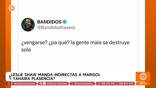 Indirectas de Leslie Shaw para Marisol y Yahaira Plasencia / Captura Indirectas de Leslie Shaw para Marisol y Yahaira Plasencia / Captura