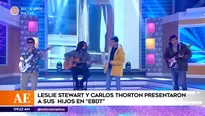 Leslie Stewart y Carlos Thornton presentaron a sus hijos por primera vez