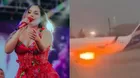 Lesly Águila aterrorizada por avión incendiado en Lima