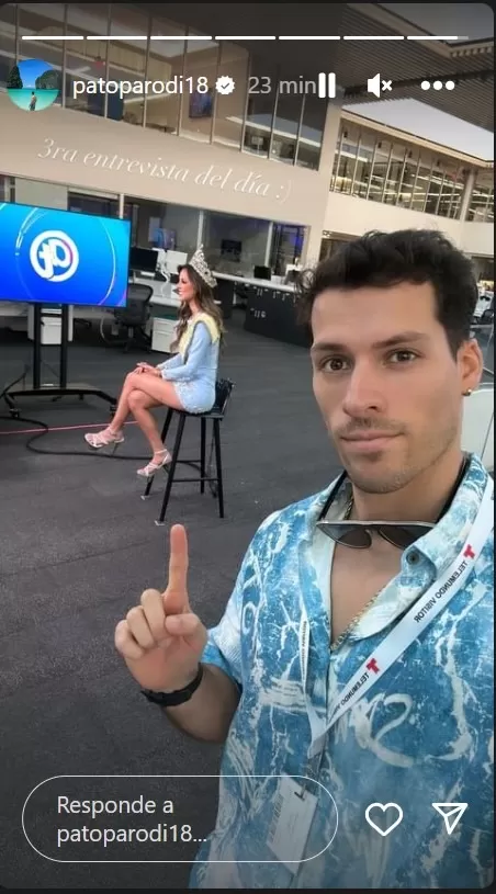 Patricio Parodi acompañó a Luciana Fuster en todas sus entrevistas/Foto: Instagram