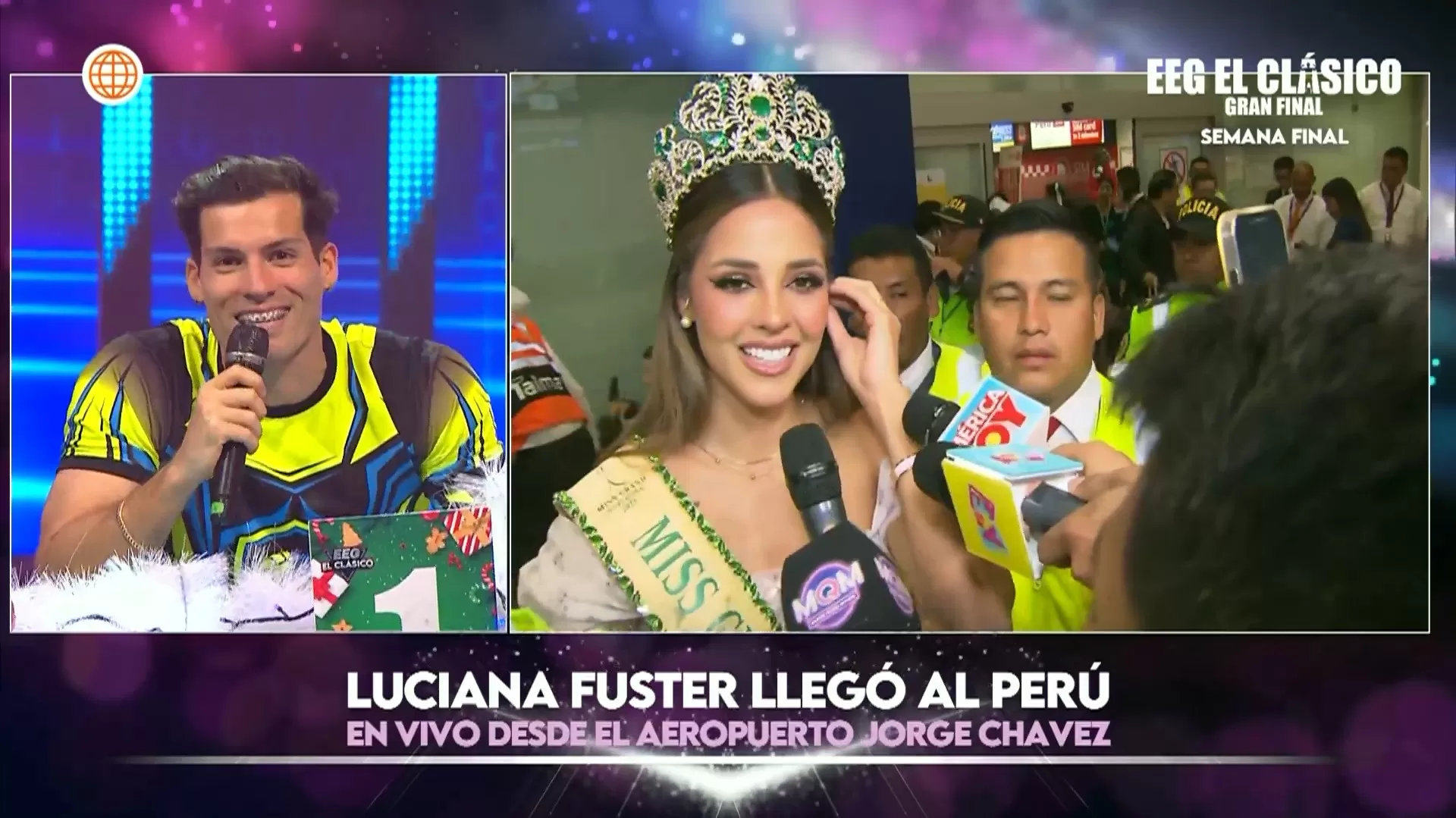 Patricio Parodi sorprendió a Luciana Fuster con su bienvenida. Fuente: AméricaTV Patricio Parodi sorprendió a Luciana Fuster con su bienvenida. Fuente: AméricaTV