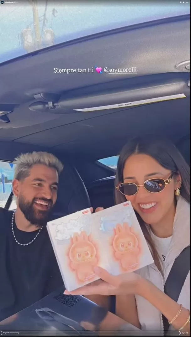 Luciana Fuster se emocionó con regalo de Juan Morelli. Fuente: Instagram