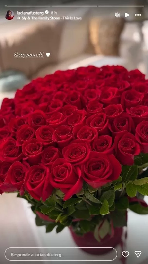 Juan Morelli regaló arreglo de rosas a Luciana Fuster / Instagram Juan Morelli regaló arreglo de rosas a Luciana Fuster / Instagram