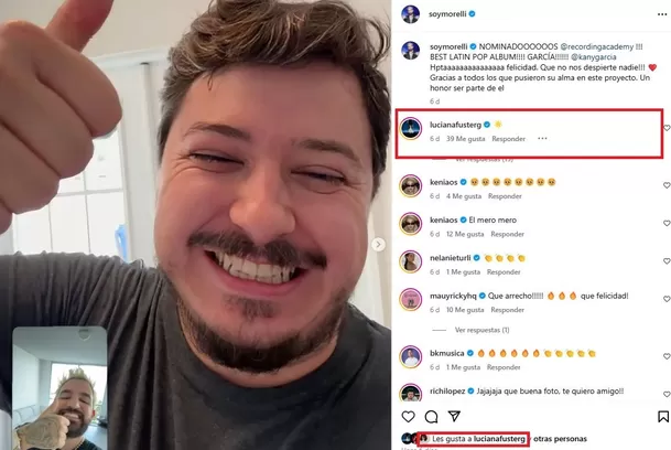 Luciana Fuster atenta a todas las noticias de Juan Morelli / Instagram Luciana Fuster atenta a todas las noticias de Juan Morelli / Instagram