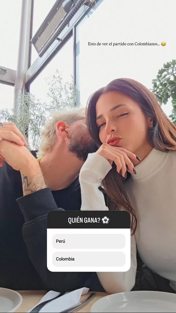 Luciana Fuster vio el partido Perú- Colombia con Morelli y sorprendió con “reclamo”. Fuente: Instagram