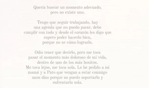 Luciana Fuster hizo un especial pedido a su pareja Patricio Parodi y a su madre en medio de su dolorosa pérdida/Foto: Instagram