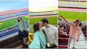 Luciana Fuster y Patricio Parodi se emocionaron al conocer el estadio Camp Nou en Barcelona