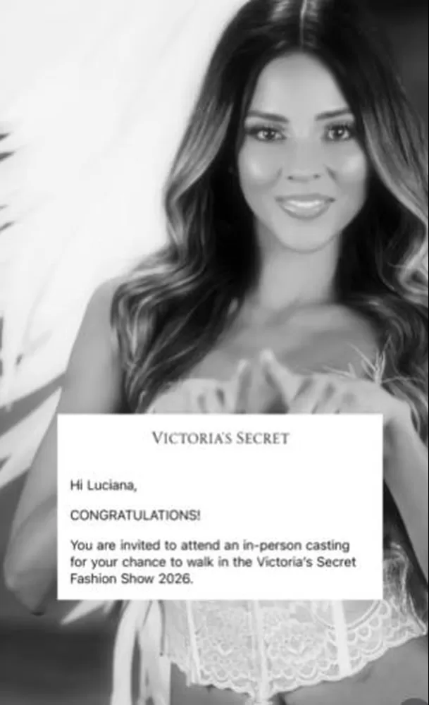 Luciana Fuster también recibió la invitación de Victoria's Secret para el casting presencial / Captura Luciana Fuster también recibió la invitación de Victoria's Secret para el casting presencial / Captura