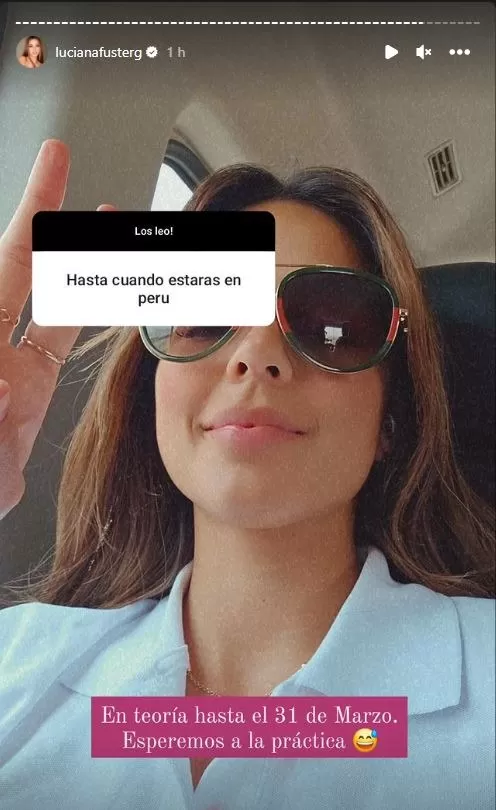 Luciana Fuster confirmó que se queda en el Perú hasta el 31 de marzo/Foto: instagram