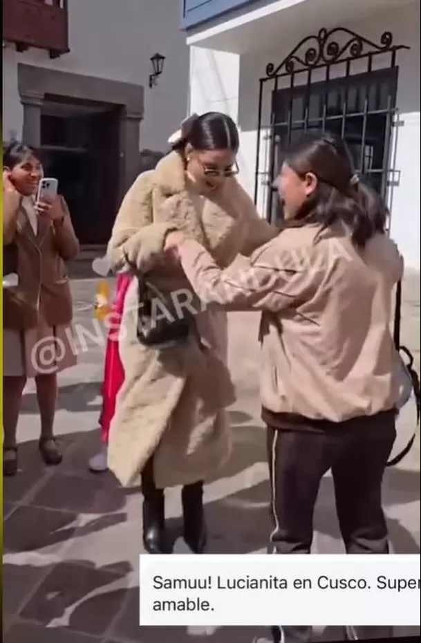 Luciana Fuster sorprendió al zapatear con sus fans en Cusco. Fuente: Instarandula