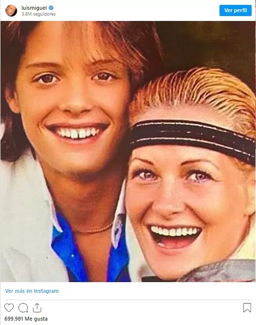 Luis Miguel y su madre, Marcela Basteri. Foto: Instagram