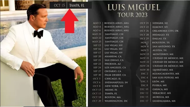 Luis Miguel tenía programado un concierto en Tampa, Florida el 15 de octubre / Foto: Instagram Luis Miguel tenía programado un concierto en Tampa, Florida el 15 de octubre / Foto: Instagram