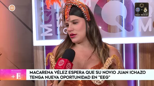Macarena Vélez habló de la suspensión de Juan Ichazo en 'Esto es Guerra' / Captura Macarena Vélez habló de la suspensión de Juan Ichazo en 'Esto es Guerra' / Captura