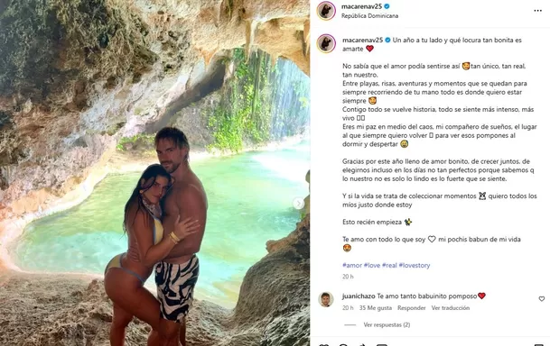 Macarena Vélez se desvive de amor por Juan Ichazo / Instagram