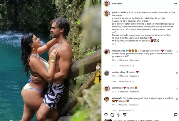 El mensaje de Juan Ichazo a Macarena Vélez por su primer año juntos / Instagram