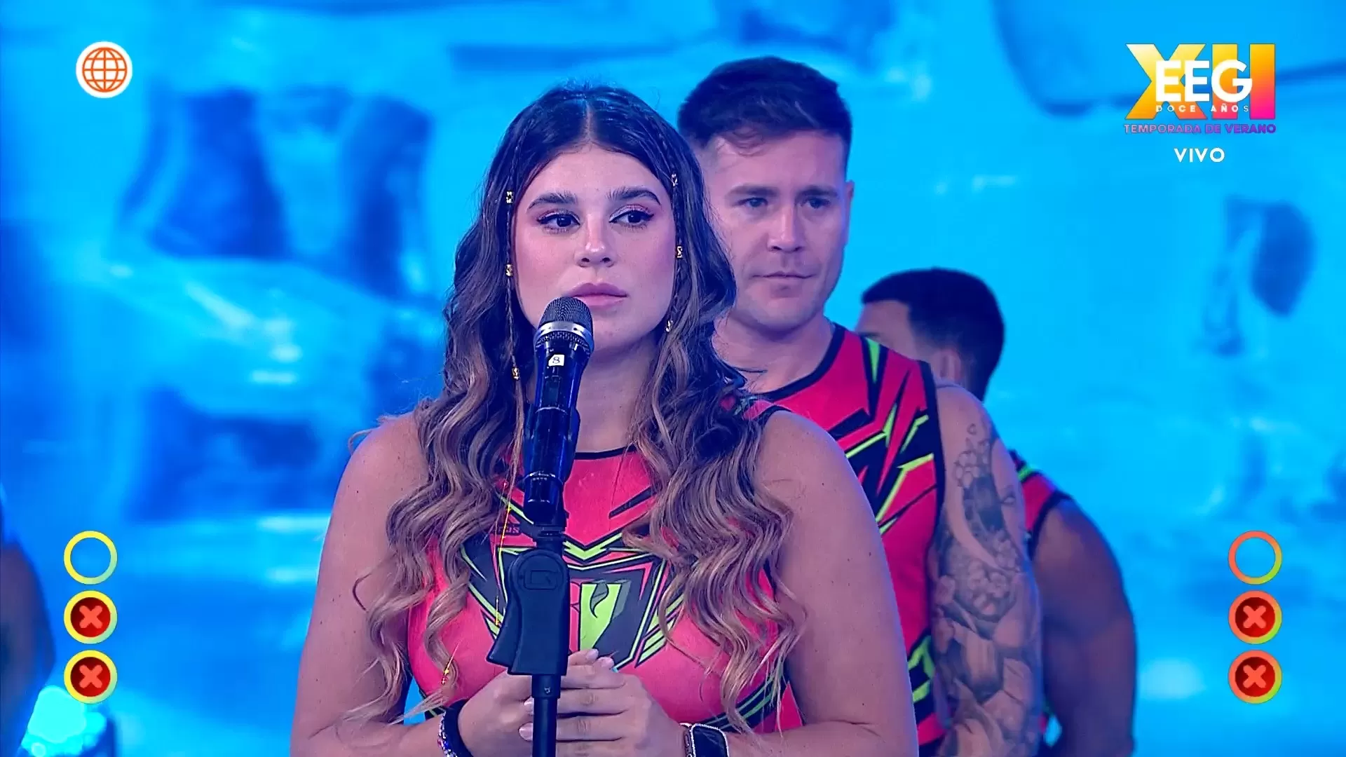 Macarena Vélez falló respuesta y debió cumplir reto. Fuente: AméricaTV