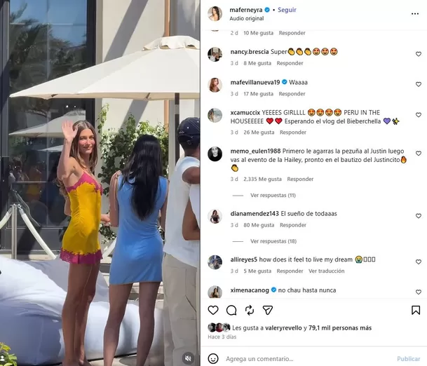 Mafer Neyra reveló el instante en que Hailey Bieber respondió a su saludo en un exclusivo evento de Rhode. Foto: Instagram