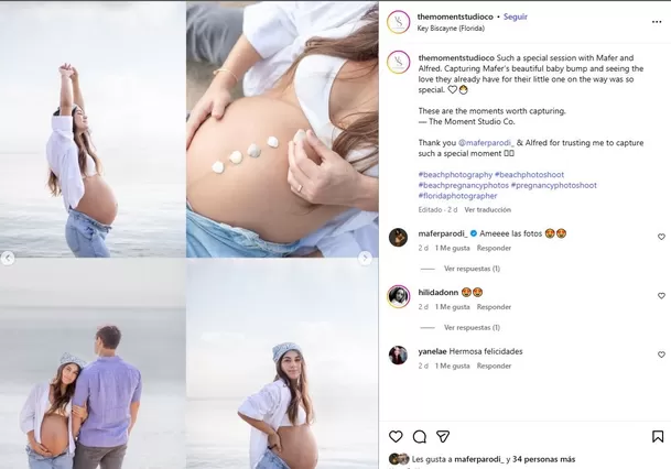 La sesión de fotos de Mafer Parodi embarazada en Miami / Instagram