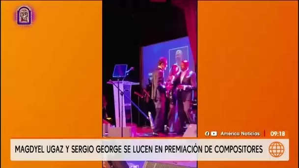 Magdyel Ugaz y Sergio George se lucieron juntos en evento/ América TV Magdyel Ugaz y Sergio George se lucieron juntos en evento/ América TV