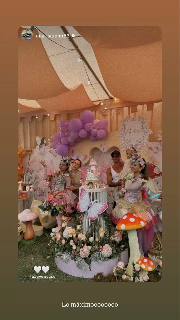 La mágica fiesta de cumpleaños de la hija de Ale Venturo. Foto: Instagram/@aleventuro