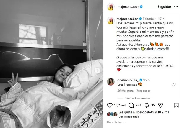 Majo con Sabor se sometió a cirugía de reducción de senos / IG: @majoconsabor