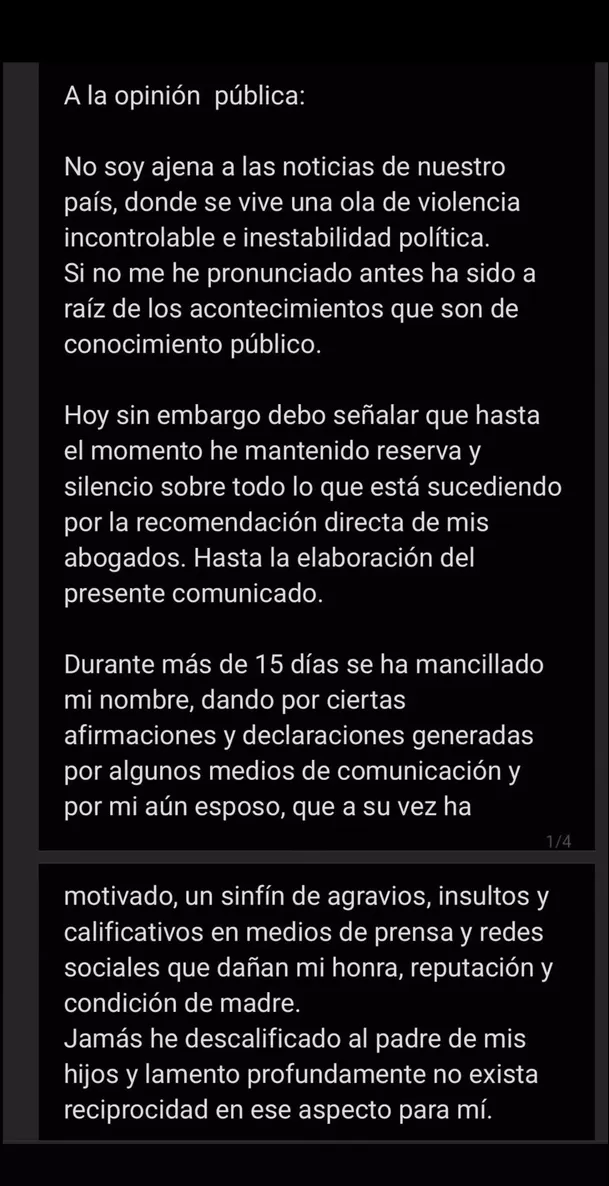 Maju Mantilla responsabiliza a Gustavo Salcedo de ataques en redes sociales / Instagram