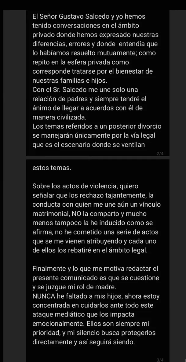 Maju Mantilla habla de divorcio de Gustavo Salcedo / Instagram