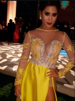 En el 2015 Melissa Paredes fue víctima de las críticas por el llamativo vestido que eligió para asistir a la boda de Yaco Eskenazi y Natalie Vértiz / Foto: IG Melissa Paredes