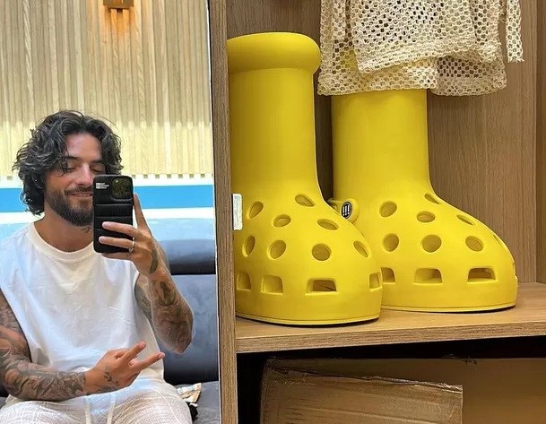 Maluma muestra sus llamativas botas Crocs color amarillo / Foto: IG Maluma