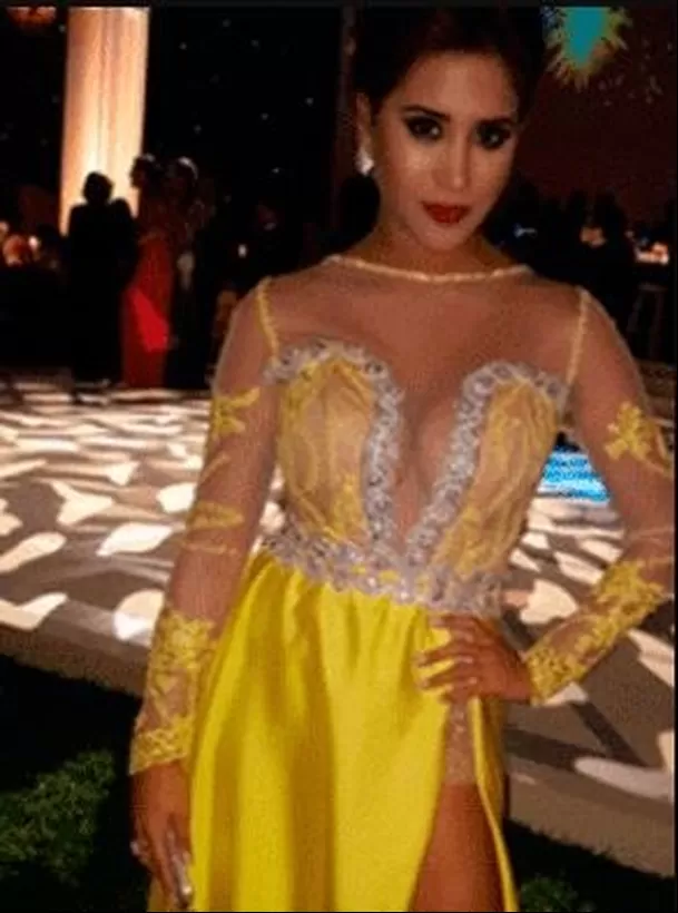 En el 2015 Melissa Paredes fue víctima de las críticas por el llamativo vestido que eligió para asistir a la boda de Yaco Eskenazi y Natalie Vértiz / Foto: IG Melissa Paredes